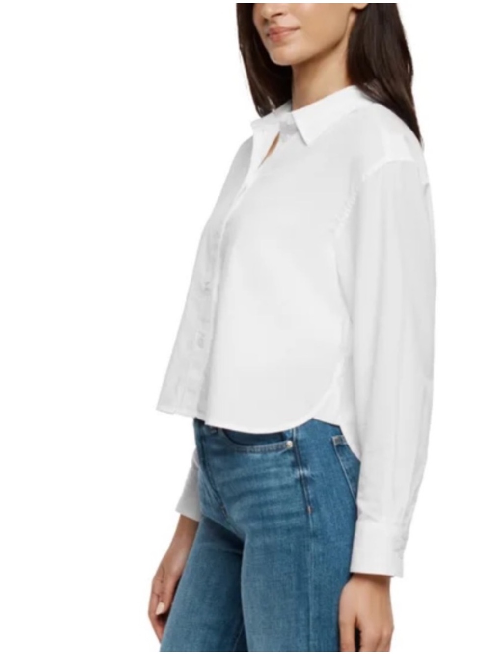 GAP NWT Cropped White Button-Down Poplin Shirt - Size XS